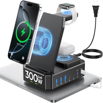 300W Charging Station for Multiple Devices Apple,10 in 1 Wireless Charger for...