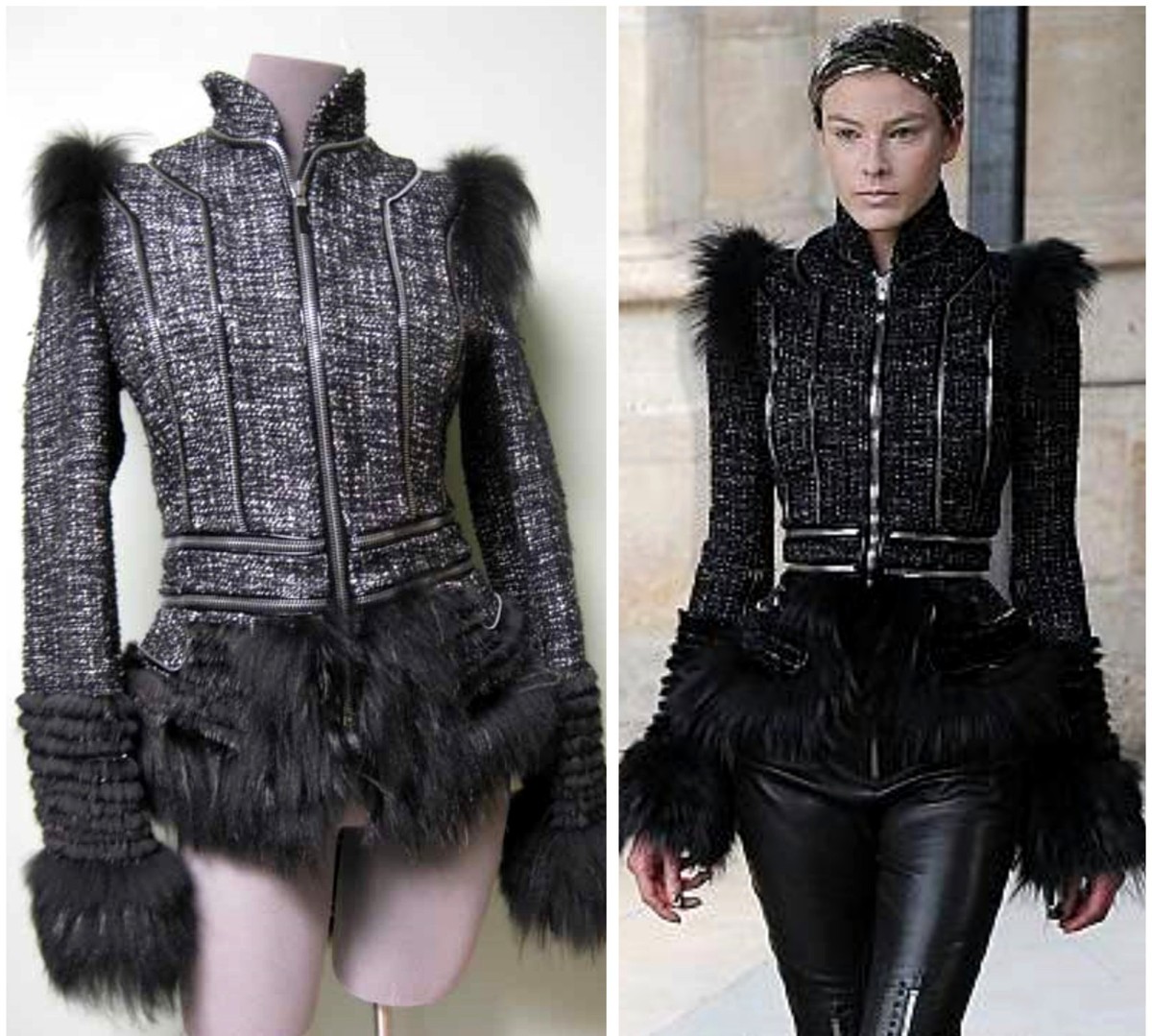 ジャケット・アウター ALEXANDER McQUEEN ALEXANDER MCQUEEN - Biker Leather Jacket Alexander McQueen