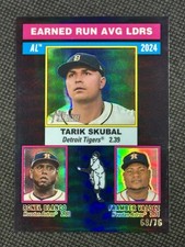 Tarik Skubal Chrome Black Refractor Detroit Tigers SSP 2025 Topps Heritage #/76