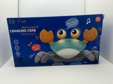 Cute Blue Electric Crawling Crab Toy Blue LED Music New but open box
