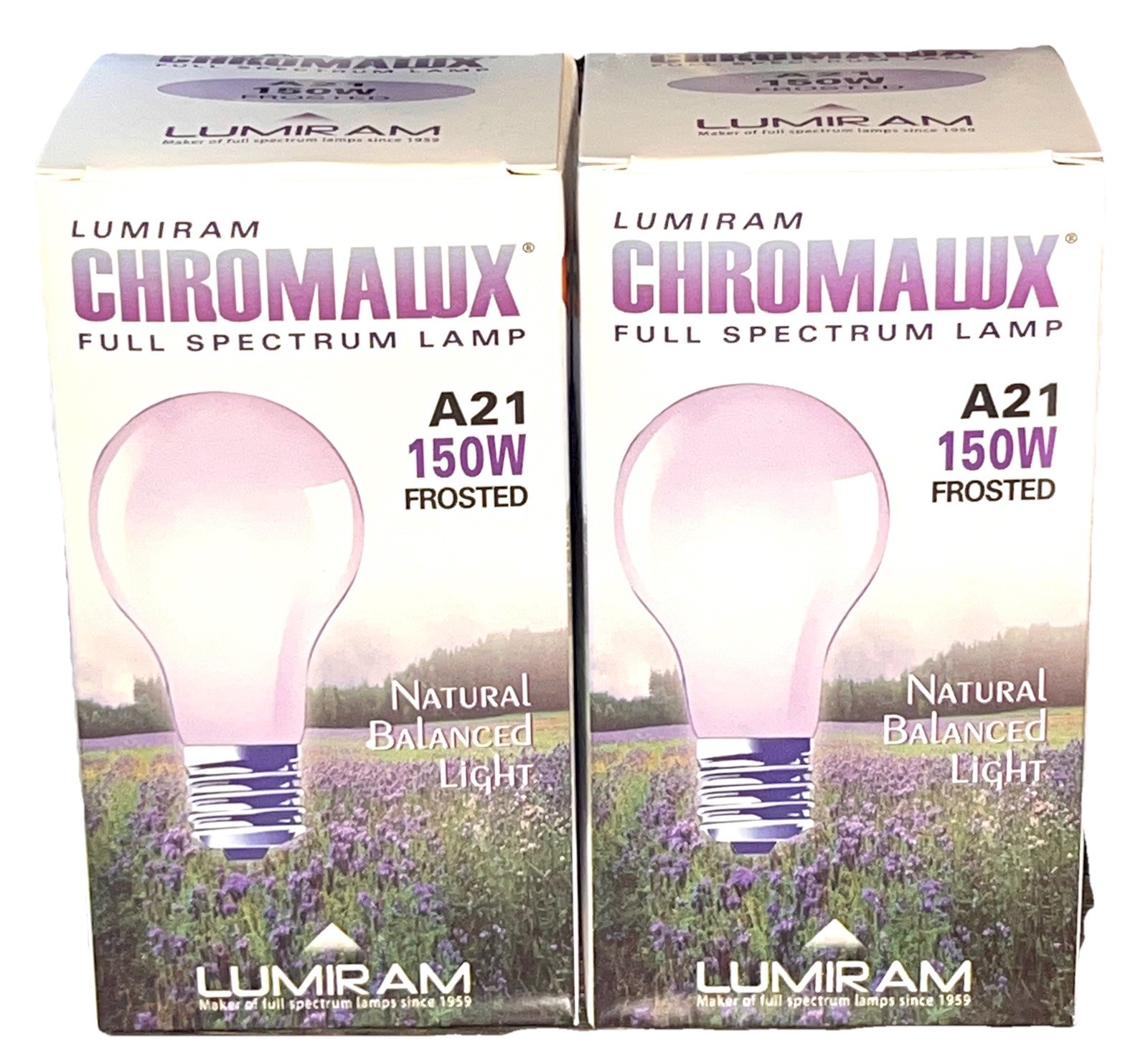 2 Pack Chromalux 150 Watt Full Spectrum Lamp Frosted Light B