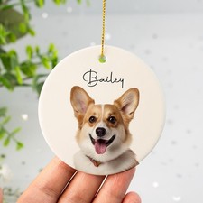 Personalized Pet Photo Ornament: Custom Ceramic Dog Memorial Gift