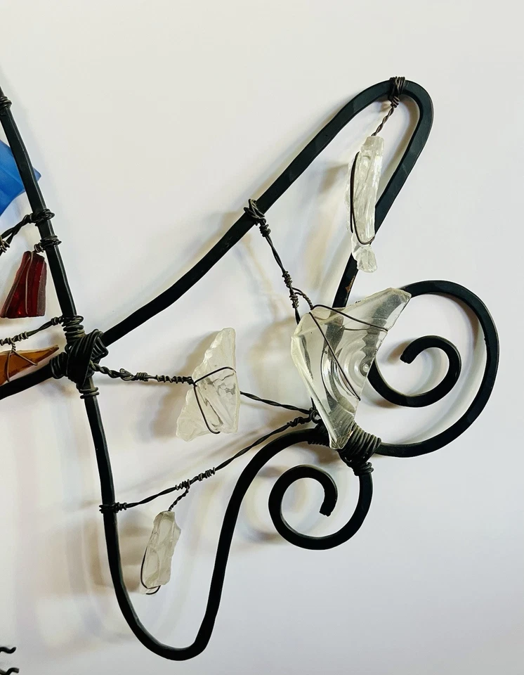 "Escultura móvil de vidrio de mar de alambre de pescado MCM arte moderno estilo calder grande 19""" Foto 4 de 4