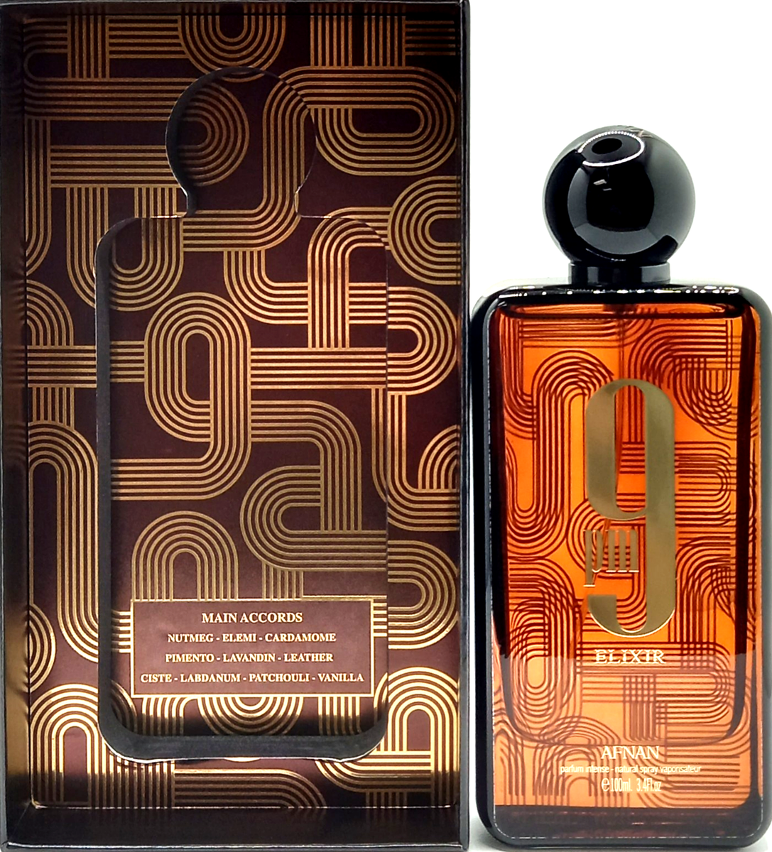 AFNAN 9PM ELIXIR PARFUM INTENSE SPRAY UNISEX 3.4 Oz / 100 ml BRAND