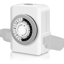 Timers for Electrical Outlets Indoor, AaiVrylliz 3-Prong Dual Outlet White