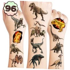 96PCS Dinosaur 3D Pre-Cut Temporary Tattoos - Stickers for Birthday Normal