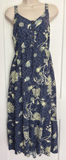 Tropical Sun Dress Aloha Long Maxi Linen Rayon Sonoma Kohl’s Tiered Smocked