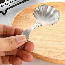 Tea Caddy Spoon for Loose Stainless Steel Spoons Shell Shape Scoop