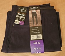 New Weatherproof Vintage Mens Tech Pant Straight Fit Water Resistant Black 40x32