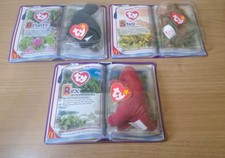 McDonald's TY Teenie Beanies, 2000, Complete Set of 3 Dinosaur Trio