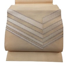 JAPANESE KIMONO BELT NAGOYA OBI SUMMER BEIGE PURE SILK AA9340