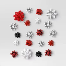 40ct Christmas Bow Bag Red/White/Silver/Black - Wondershop
