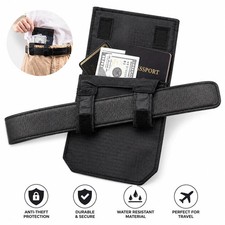 Anti-theft RFID travel belt pouch, money wallet, credit card ID, passport holder