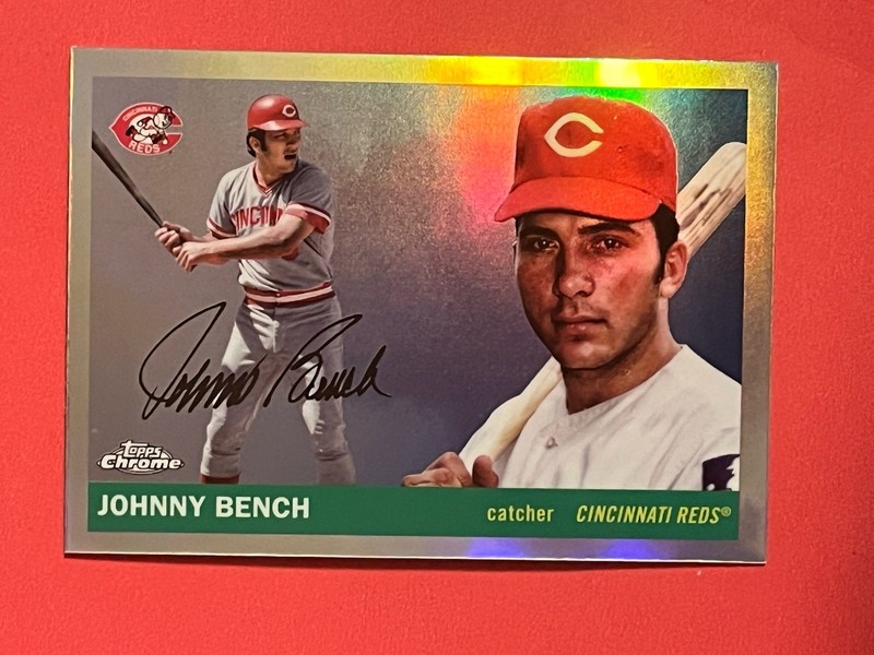2025 Topps Chrome Platinum REFRACTOR Johnny Bench #454 Cincinnati Reds