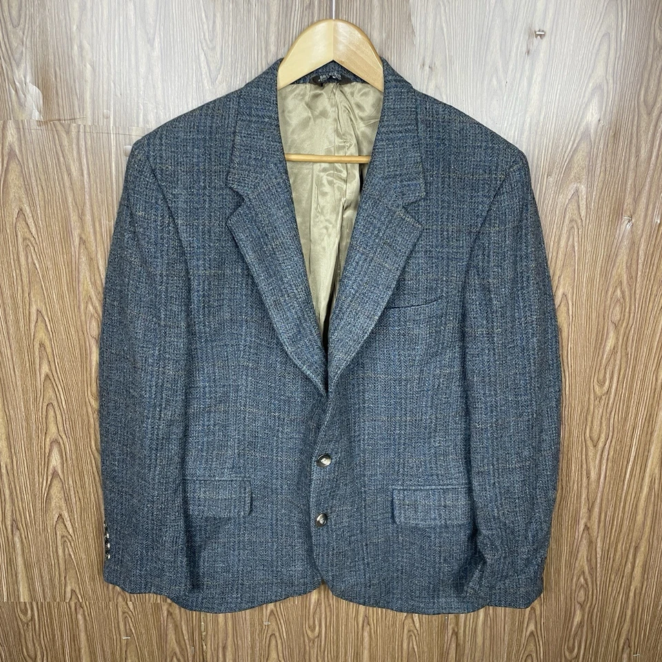 Abrigo Deportivo Bill Blass Para Hombre 38S Gris Multicolor Ventana Tweed De Colección Hecho en EE. UU. Foto 2 de 4