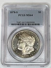 1878-S Morgan Silver Dollar $1 VAM-47.2 Engraved Feather ~ PCGS MS64 Looks PL