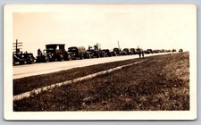 4.5 x 2.5" Snapshot Military Convoy Trucks Jeeps Historic AA232