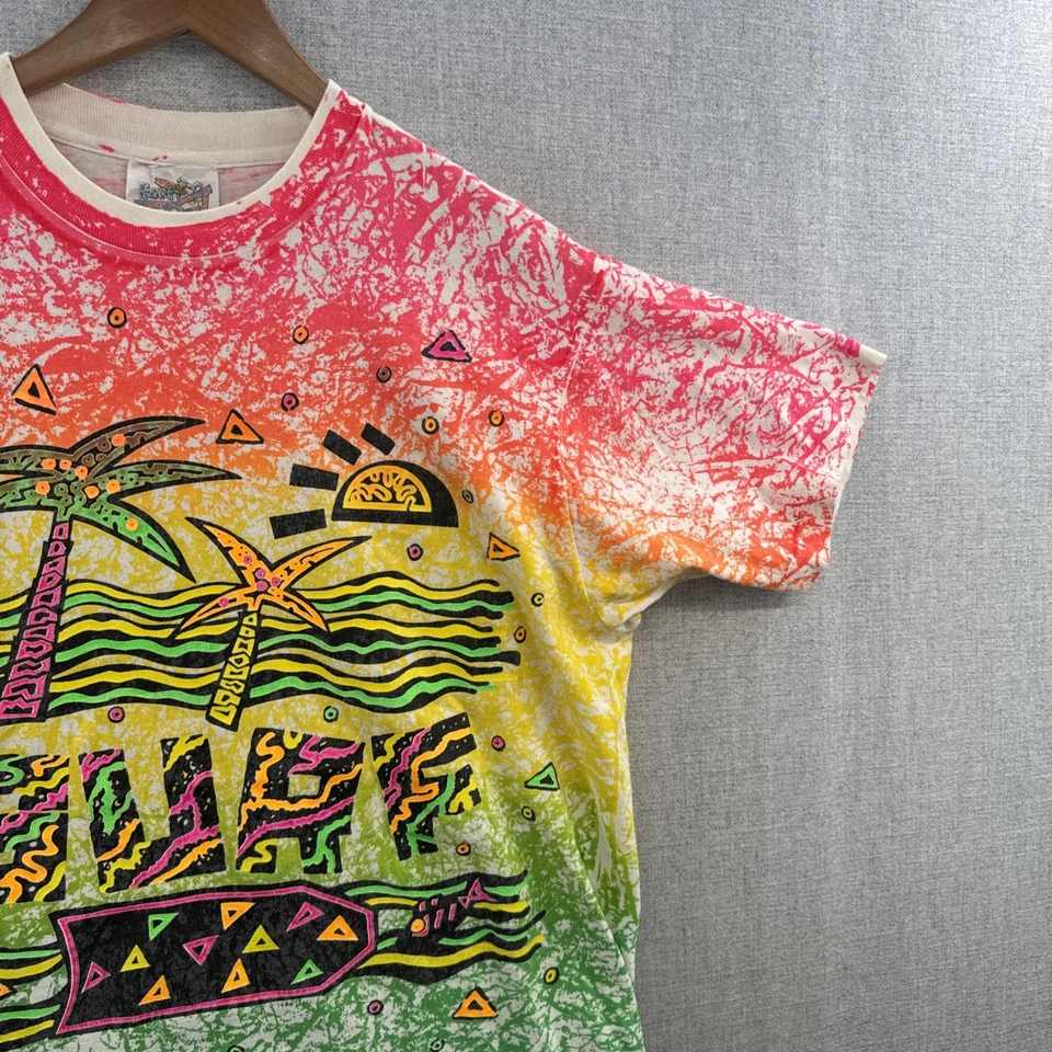 Camisa DE COLECCIÓN Surf Mania XL 1980 Tabla de Neón Puntada Única Hippie Hawaiana EE. UU. Foto 3 de 4