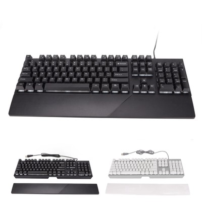 RGB Wired Keyboard With Wrist Rest 104 Keys Clear Characters Good Resilience CB