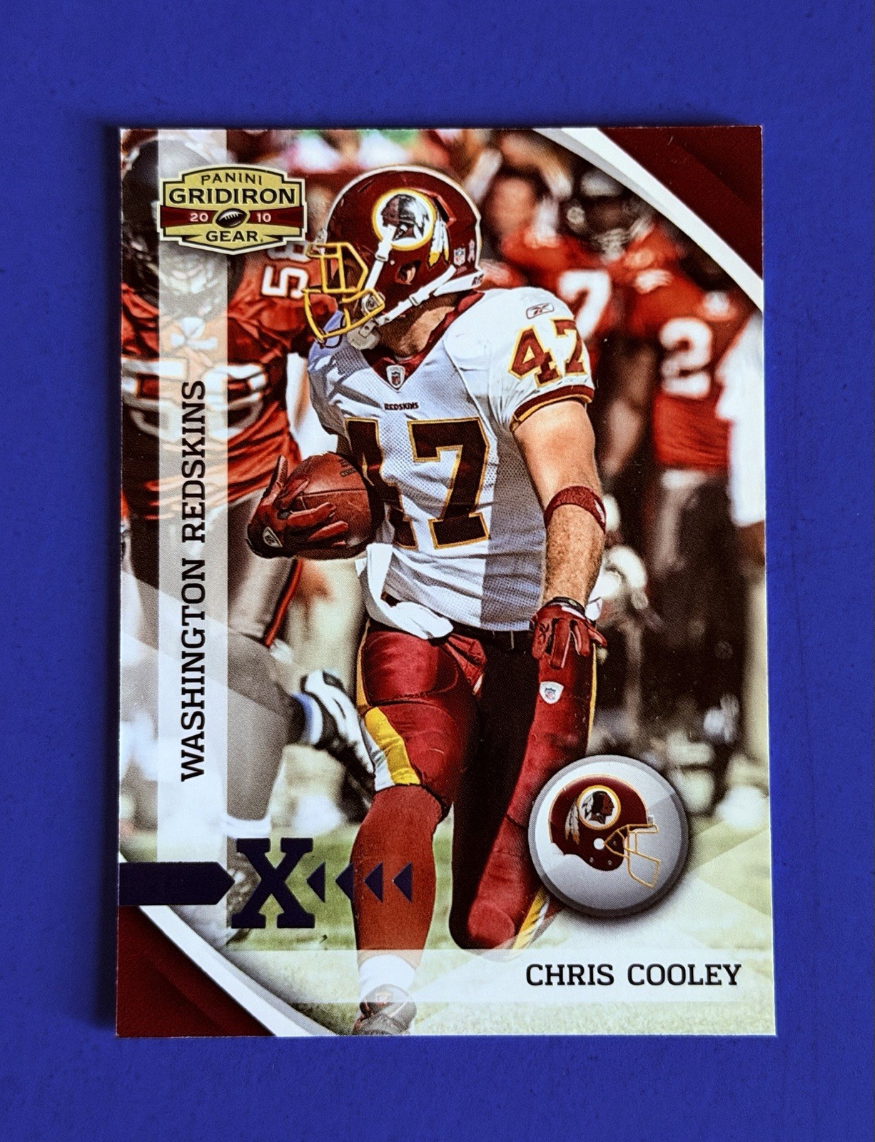 2010 Gridiron Gear Chris Cooley Redskins Platinum Blue Foil ‘X’ Card #147; #d/25