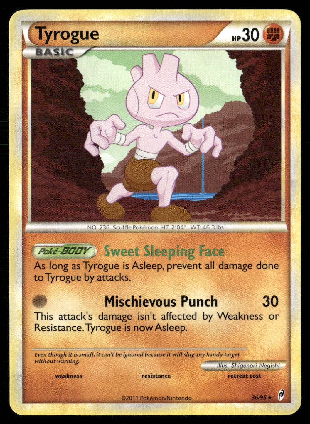Tyrogue 36/95 Rare Call of Legends Pokemon Lightly Played
