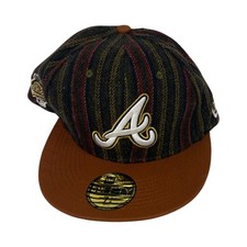 New Era 59fifty Atlanta Braves Baseball Cap 7 3/8 Herringbone Embroidered