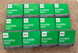 12 Office Depot Brand Invisible Tape (3/4 IN X 1,000 IN)