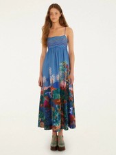 Farm Rio Multicolor Dream Landscape Organic Cotton Sleeveless Maxi Dress S NWT