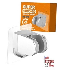 Handheld Shower Head Holder Super Strong Adhesive No Drill Adjustable Chrome