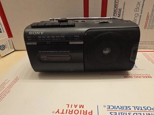 Sony CFM-10 Portable Mini Boombox AM/FM Cassette Tape Player Stereo Fully Tested