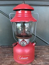Coleman 200A Lantern Vintage Single Mantle 1961 Red Camping Camp Lantern ~ USA