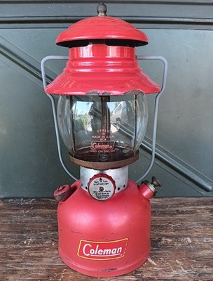 Vintage 1961 Red Coleman 200A Single Mantle Gas Camping Camp