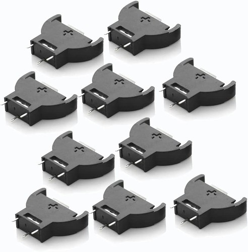 Support Pile CR2032 Nylon66 Noir - Boîtier BS-5 Pour Bouton Lithium - Neuf
