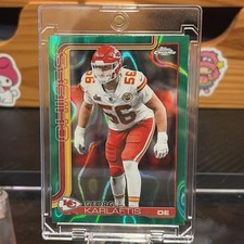 2025 Topps Chrome NFL George Karlaftis True Green 17/99 Refractor Chiefs NM-Mint