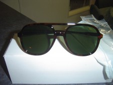 New Brown Oversized Aviator Sunglasses with Green Lens 3312 5828 134