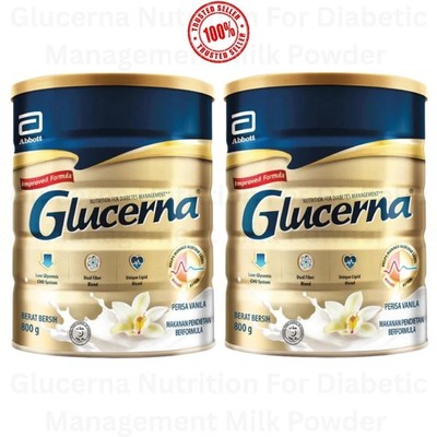 2 Cans Glucerna Nutrition For Diabetic Management Milk Powder 800g Vanilla