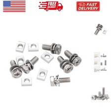 6-Pack Motorcycle Battery Terminal M6 x16mm Bolt Square Nut Kit, Stainless St...
