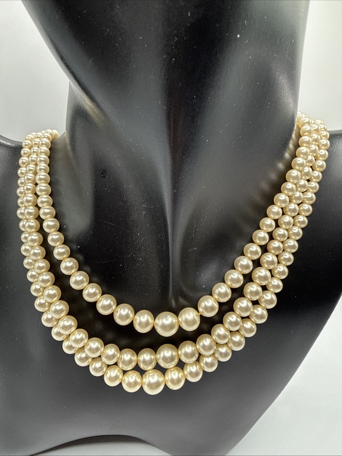 Vtg 925 Sterling Silver Pearl Beaded Necklace. 16” Long.