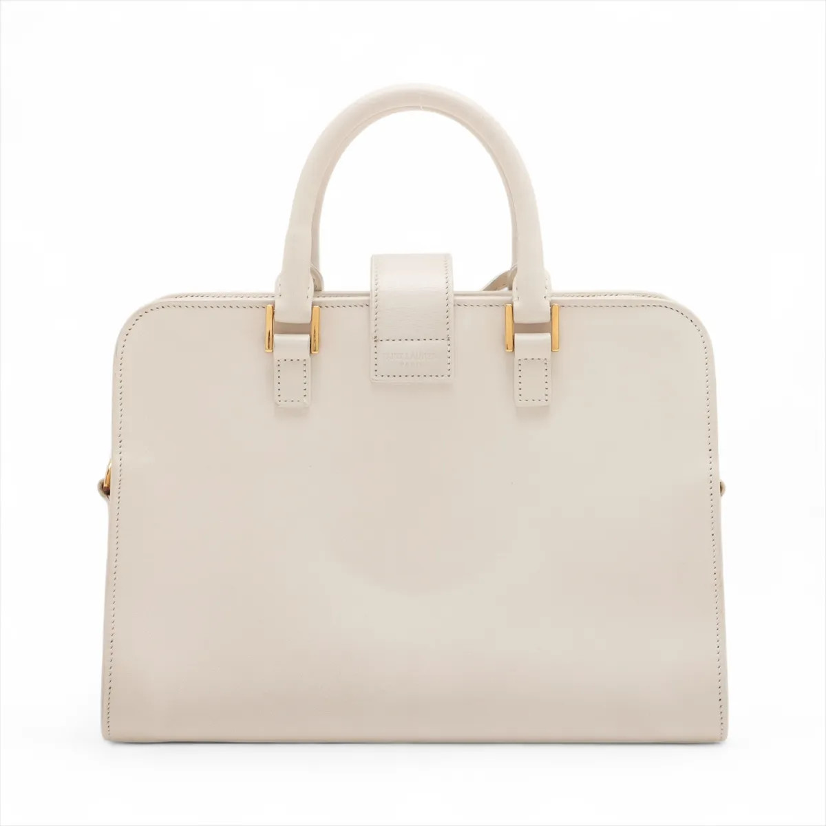 Borsa a mano Saint Laurent Paris Baby Cabas in pelle a 2 vie bianca 372087