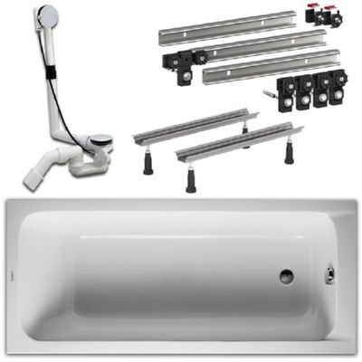Duravit D-Code Badewanne Acryl 160x70cm 700096 inkl. Wannenfüsse und Ablauf
