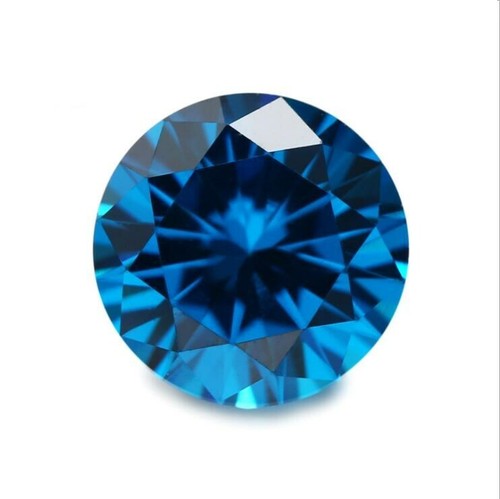 Round Sea Blue Sapphire AAAAA 1.49-26.9CT Faceted Cut VVS Loose Gemstone - Afbeelding 1 van 7