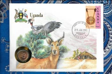 E Coins of All Nations Uganda 1 Shilling 1987  UNC KM#27