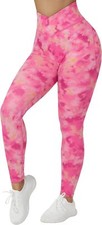 MULTICOLOUR Women Gym Leggings With Scrunch Crossover High Waist - Yoga Workout