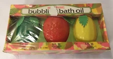 Vintage Sunkist Bubbling Bath Oil Set Ansehl Co - NIB NOS - MADE IN USA