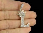 2 Ct Round Cut REAL Moissanite Initial "L" Letter Pendant 14k Yellow Gold Plated — photo 1