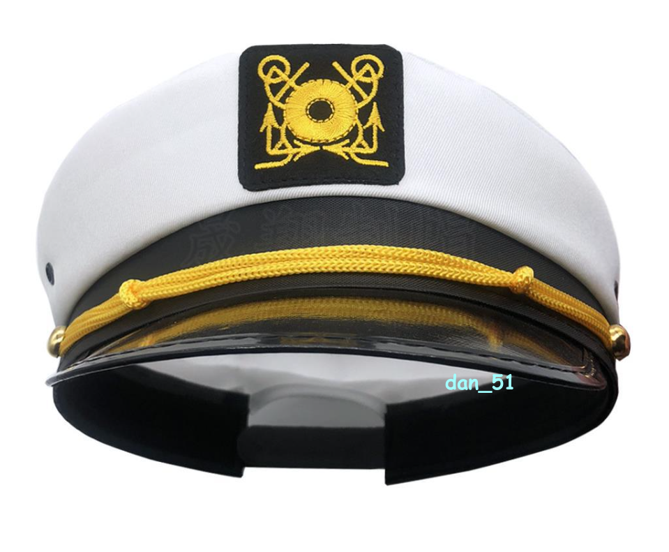 White Embroidered Navy Flat Top Military Hat Cosplay Party Sailor Hat Costume eBay