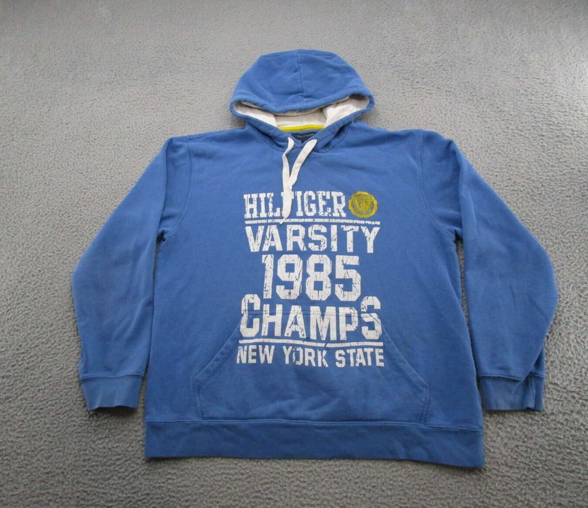 VTG Y2K Tommy Hilfiger Varsity New York Heavy Pullover Hoodie Size