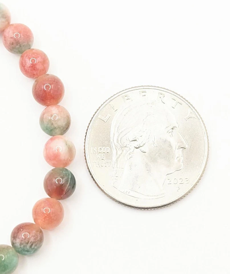 Brazalete colorido pepita banda elástica piedra jade lavanda oro amarillo 22k 6" Foto 3 de 4