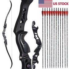25-60lbs 62" ILF Bow RH Competition Hunting Archery Arrows Takedown Recurve Bow