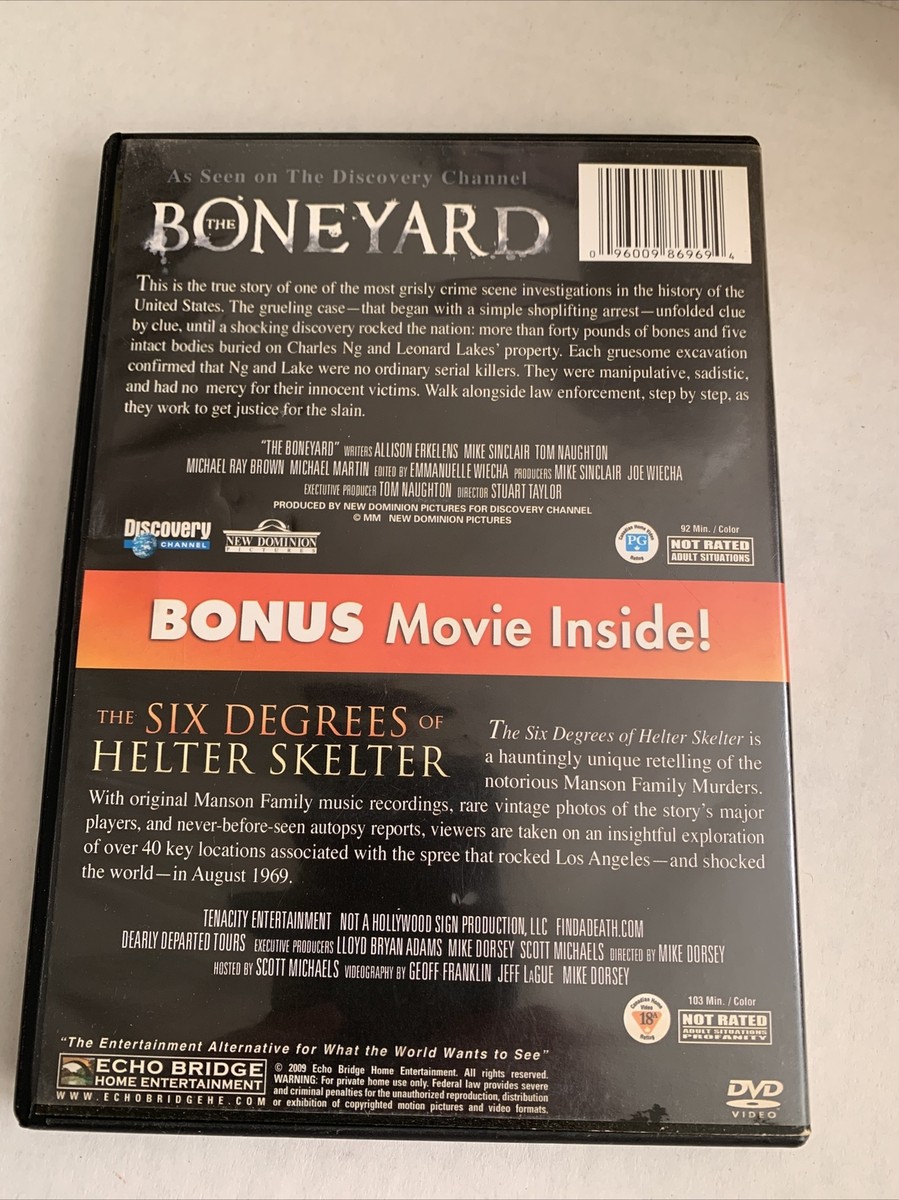 The Boneyard/The Six Segrees of Helter Skelter (DVD, 2009